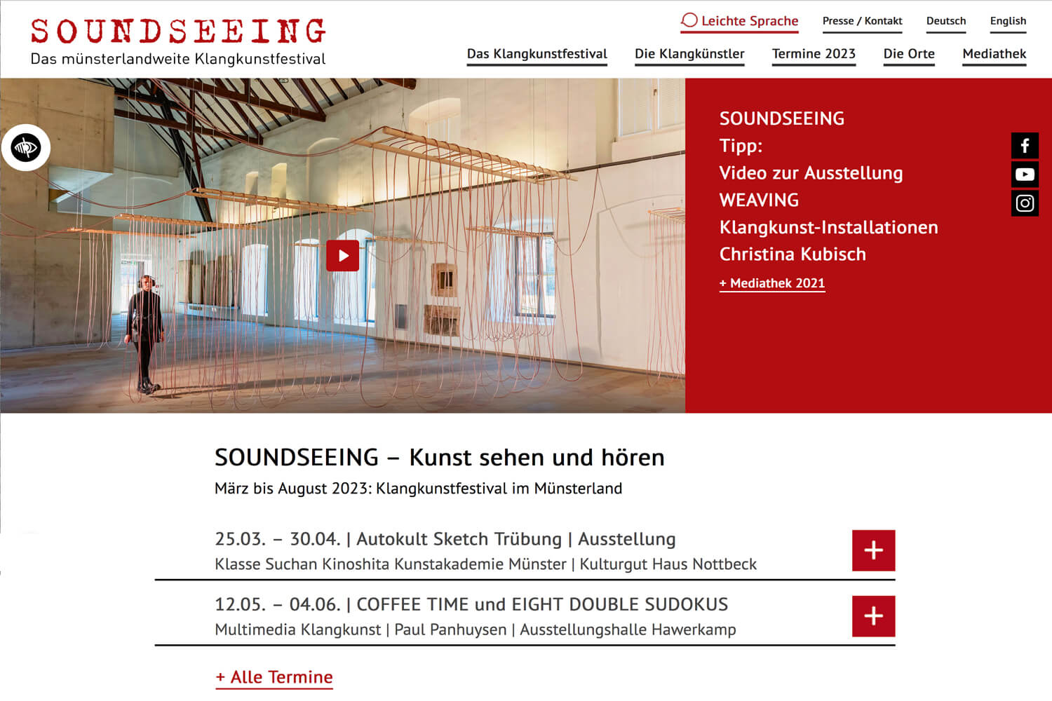 Barrierefreie Website SOUNDSEEING